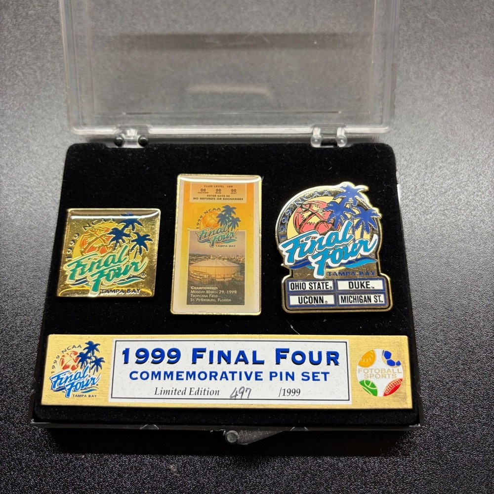 1999 Final Four Commemorative Pin Set Limited edition 497/1999 tampa bay NCAA